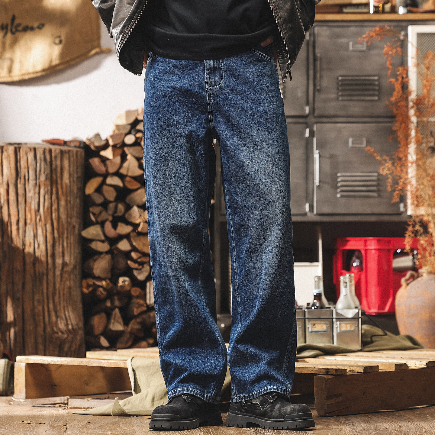 美式復古寬鬆牛仔褲男2026新款春季直筒褲潮牌水洗男士休閒長褲子