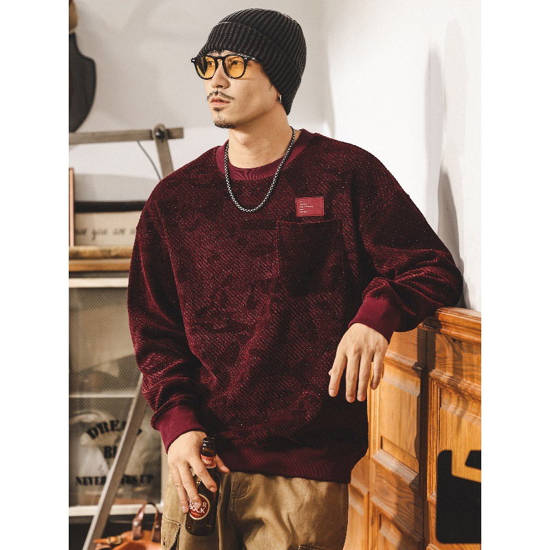 美式復古重磅肌理男士衛衣秋季2025新款潮牌寬鬆大碼春秋長袖上衣