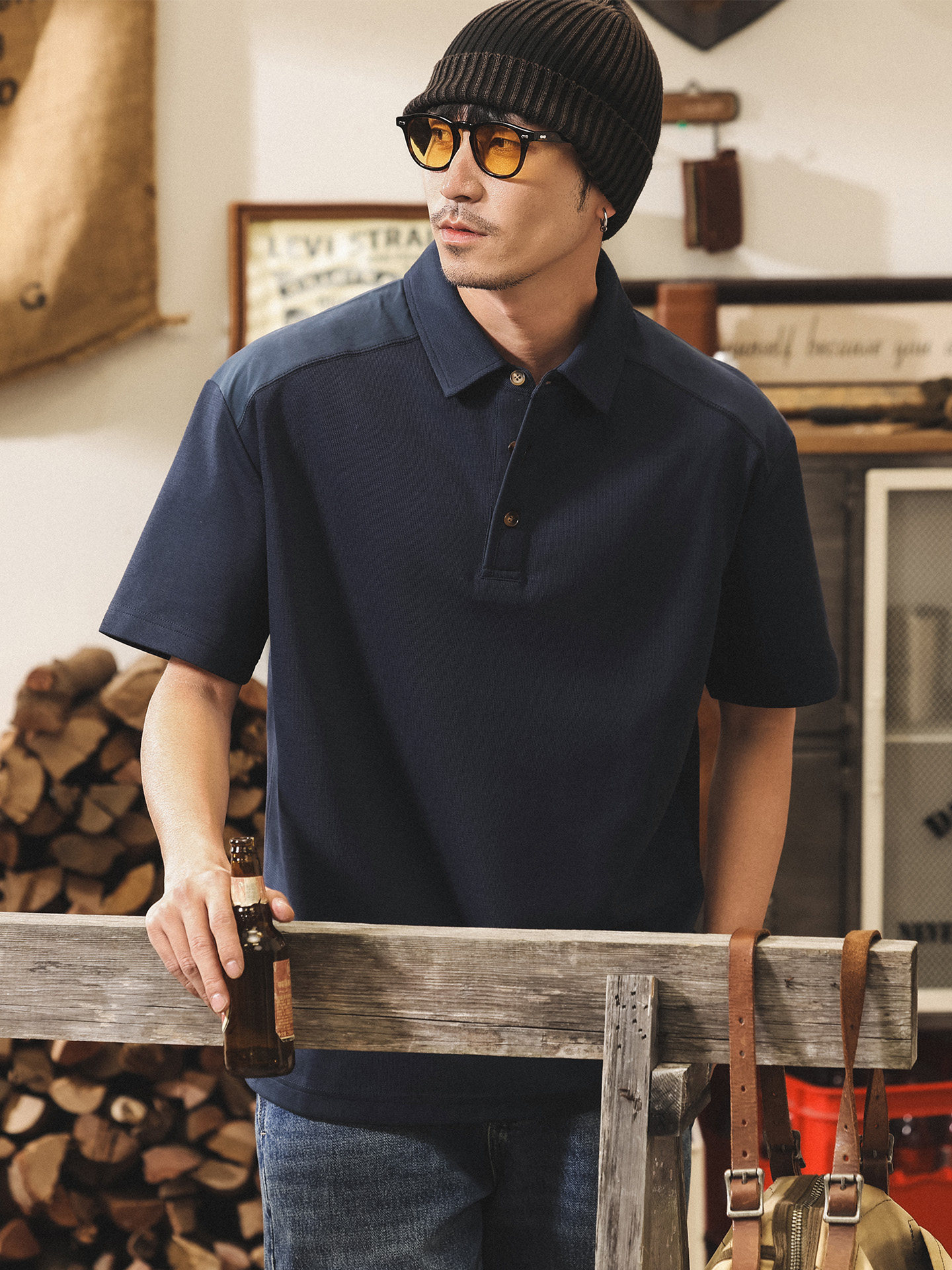 美式復古Polo衫男短袖夏季260g重磅T恤男新款潮牌寬鬆休閒上衣男