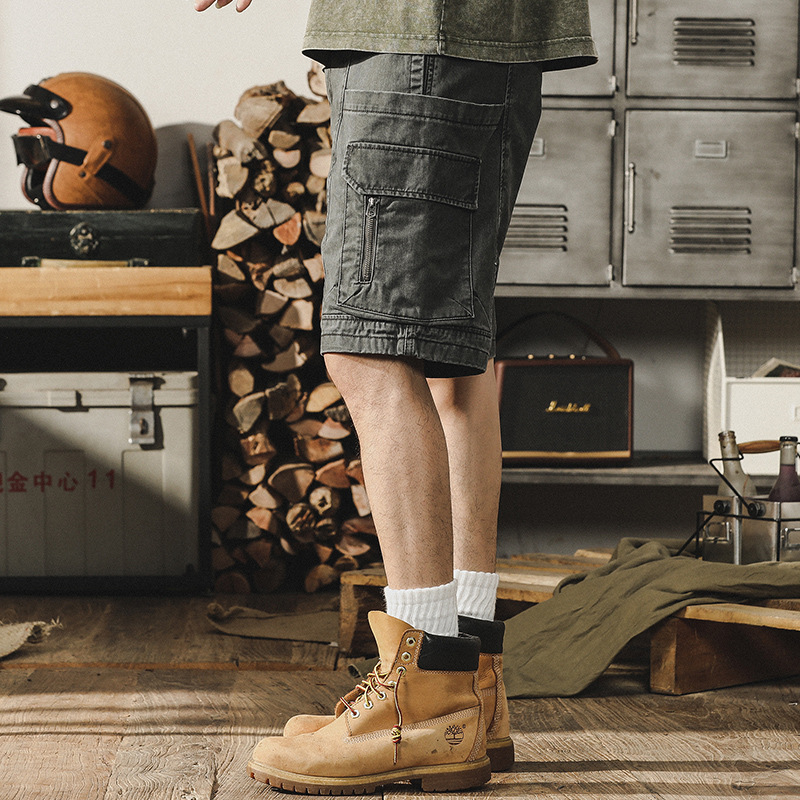 杰雷諾美式復古工裝短褲男士夏季寬鬆戶外休閒5分褲ins潮牌中褲男