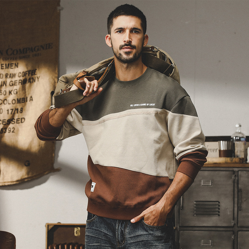 杰雷諾重磅美式加絨衛衣男秋冬款寬鬆潮牌冬季加厚長袖T恤男上衣