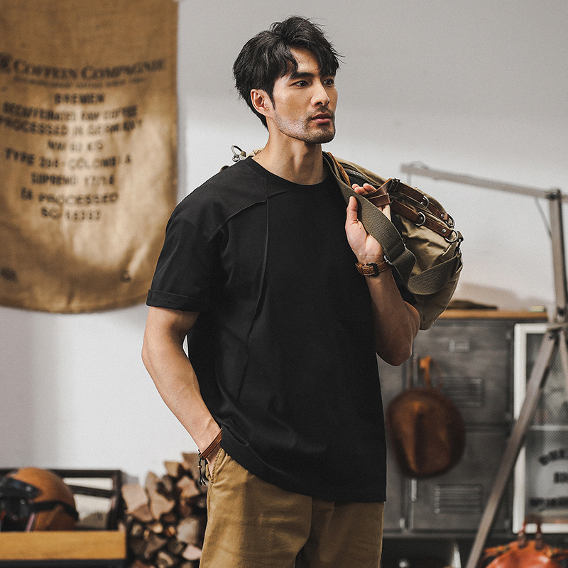 美式重磅260g男士T恤短袖2024新款潮流夏季寬鬆大碼男裝半袖衣服