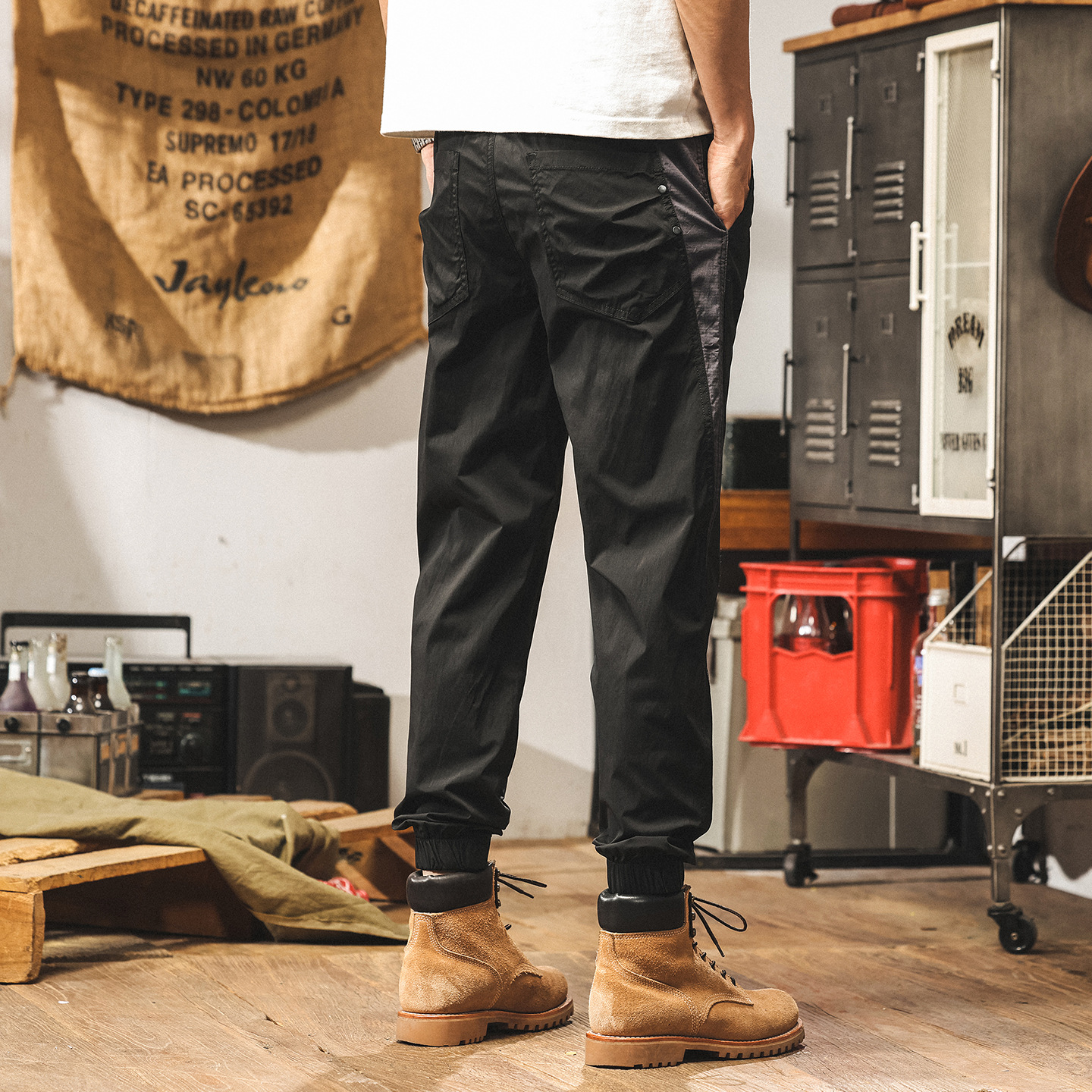 涼感冰絲褲子男夏季新款寬鬆大碼束腳戶外速幹褲男薄款男士休閒褲