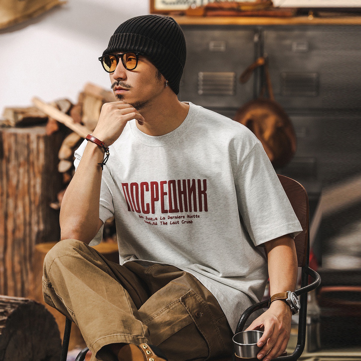 美式短袖T恤男夏季2025新款重磅潮牌字母印花寬鬆半袖上衣男