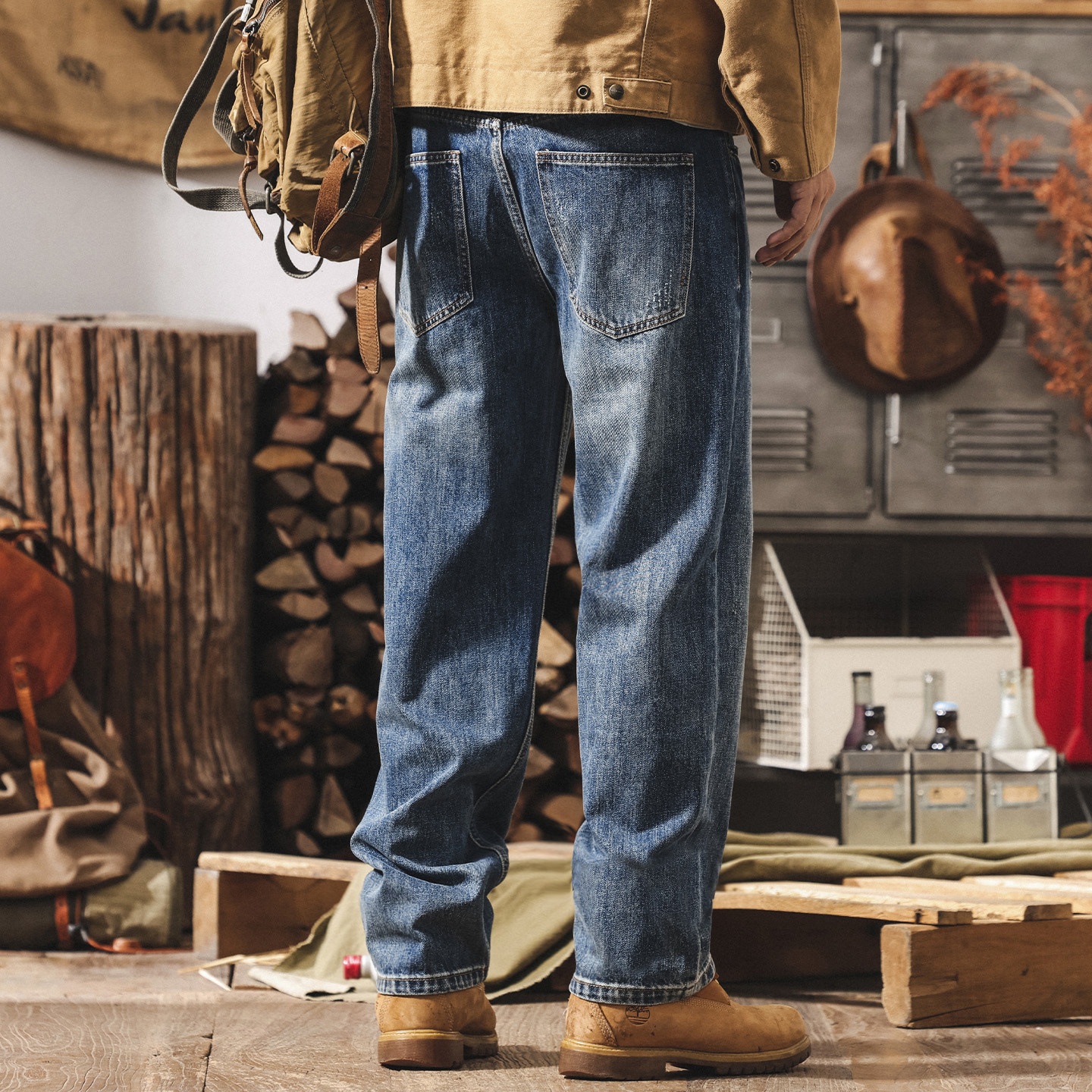 美式復古春季牛仔褲男款寬鬆直筒2026新款簡約水洗春秋休閒長褲子