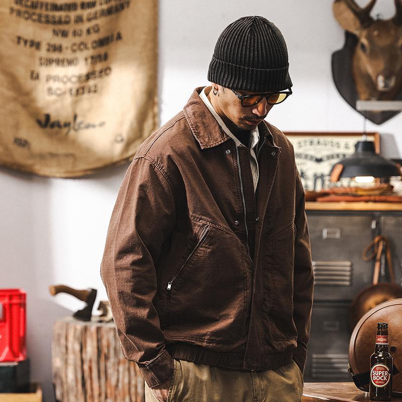 美拉德復古工裝外套男春季2025新款美式潮牌水洗做舊寬鬆男士夾克