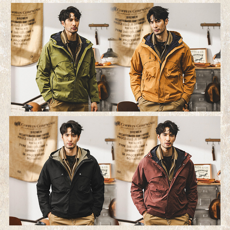 山系戶外防風防水衝鋒衣外套男秋季潮牌機能運動登山美式工裝夾克