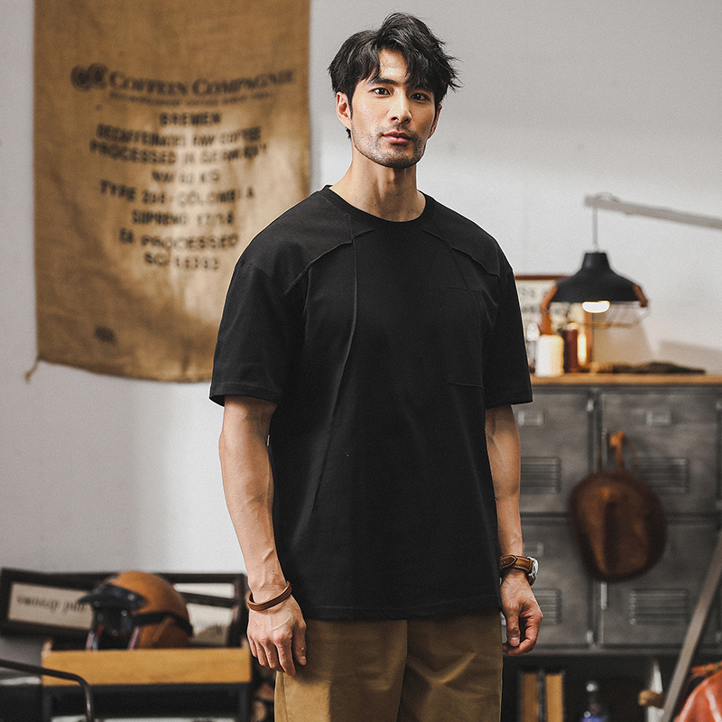 美式重磅260g男士T恤短袖2024新款潮流夏季寬鬆大碼男裝半袖衣服