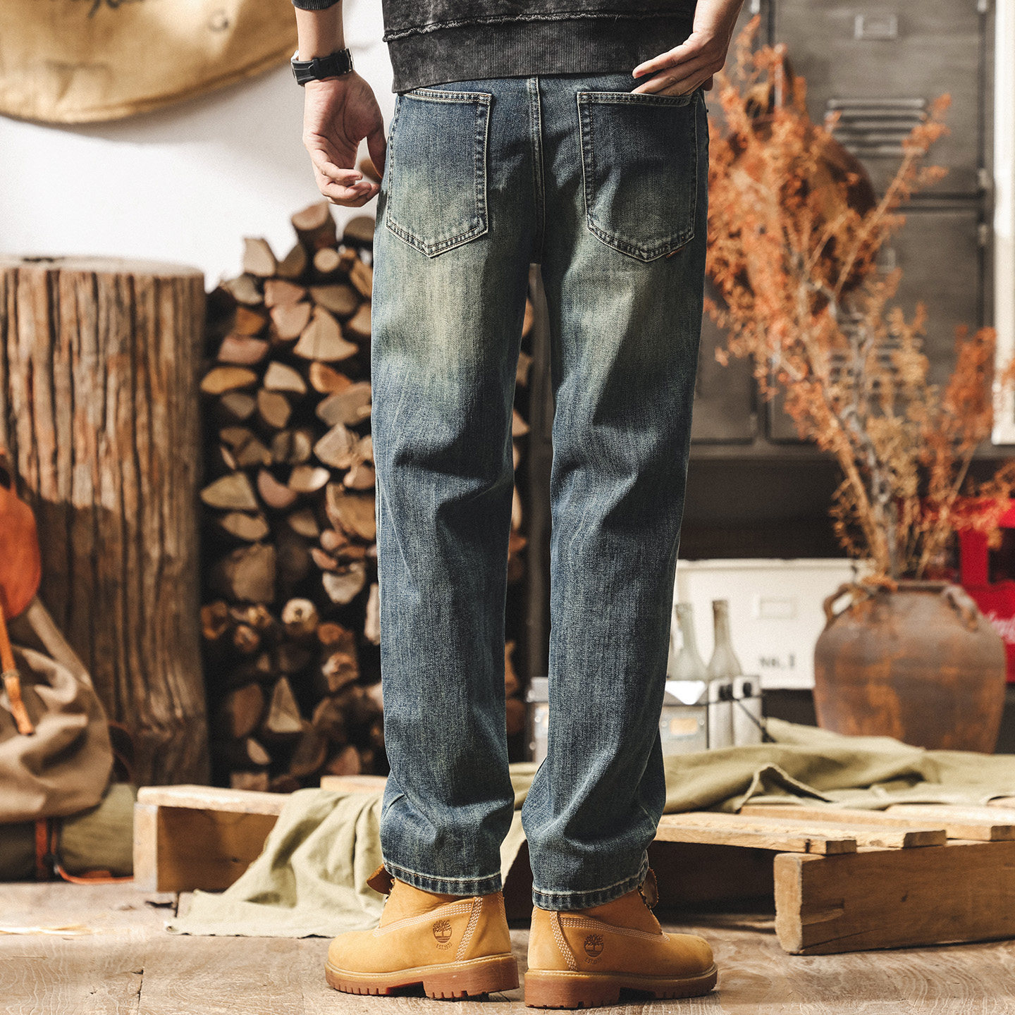 美式經典復古牛仔褲男2026春季新款潮牌水洗直筒寬鬆休閒長褲子男