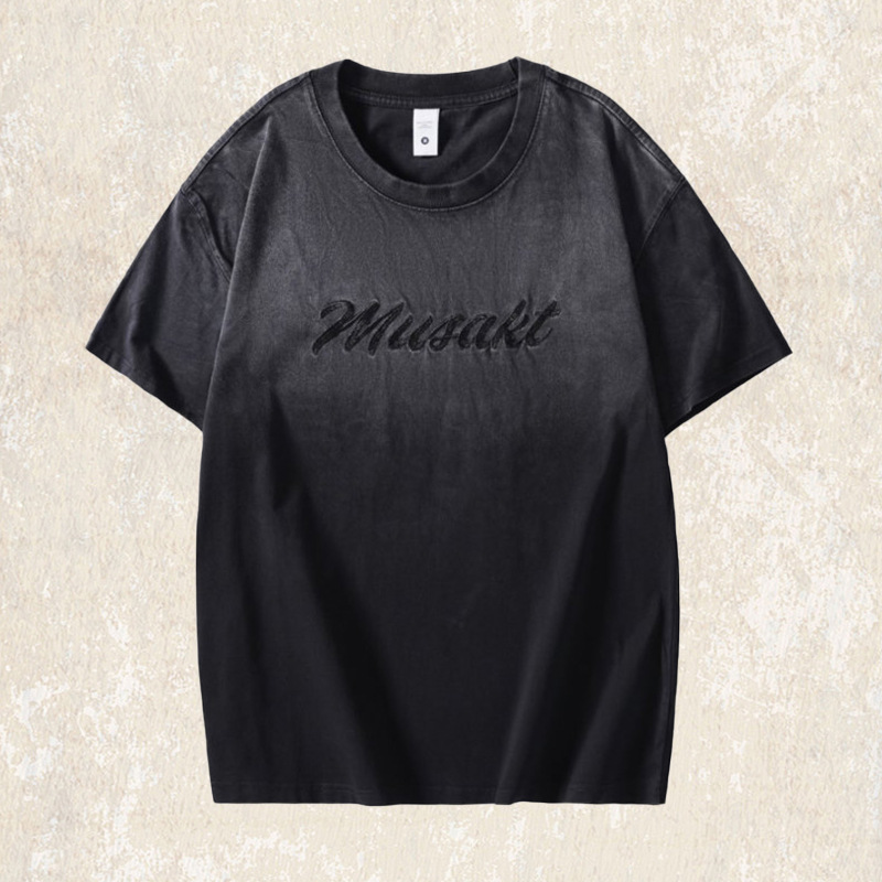 酵素做舊水洗T恤男美式復古短袖男夏季潮流寬鬆半袖男士上衣