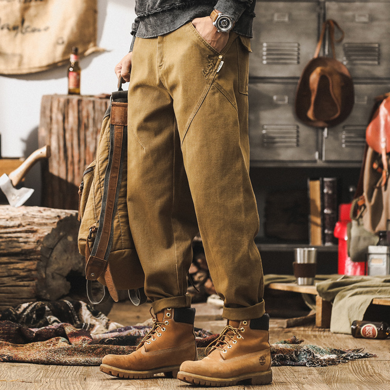 美式復古工裝褲子男春季2025新款寬鬆美拉德休閒長褲潮牌直筒男褲