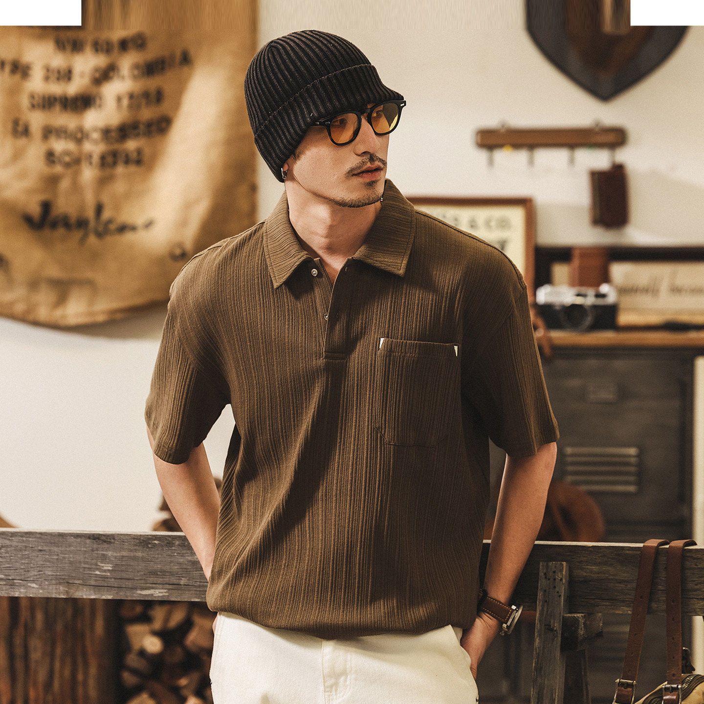 美式復古老錢風Polo衫短袖男夏季休閒潮牌230重磅T恤男寬鬆上衣男