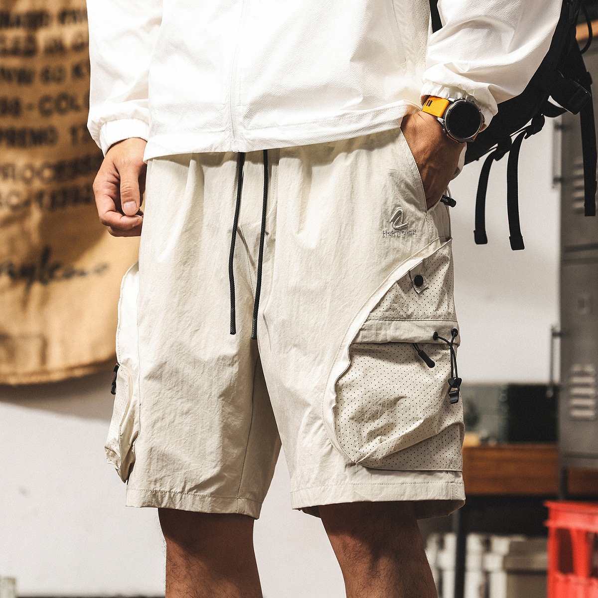 美式工裝短褲男夏季新款山系戶外潮牌五分褲男款寬鬆大碼休閒中褲