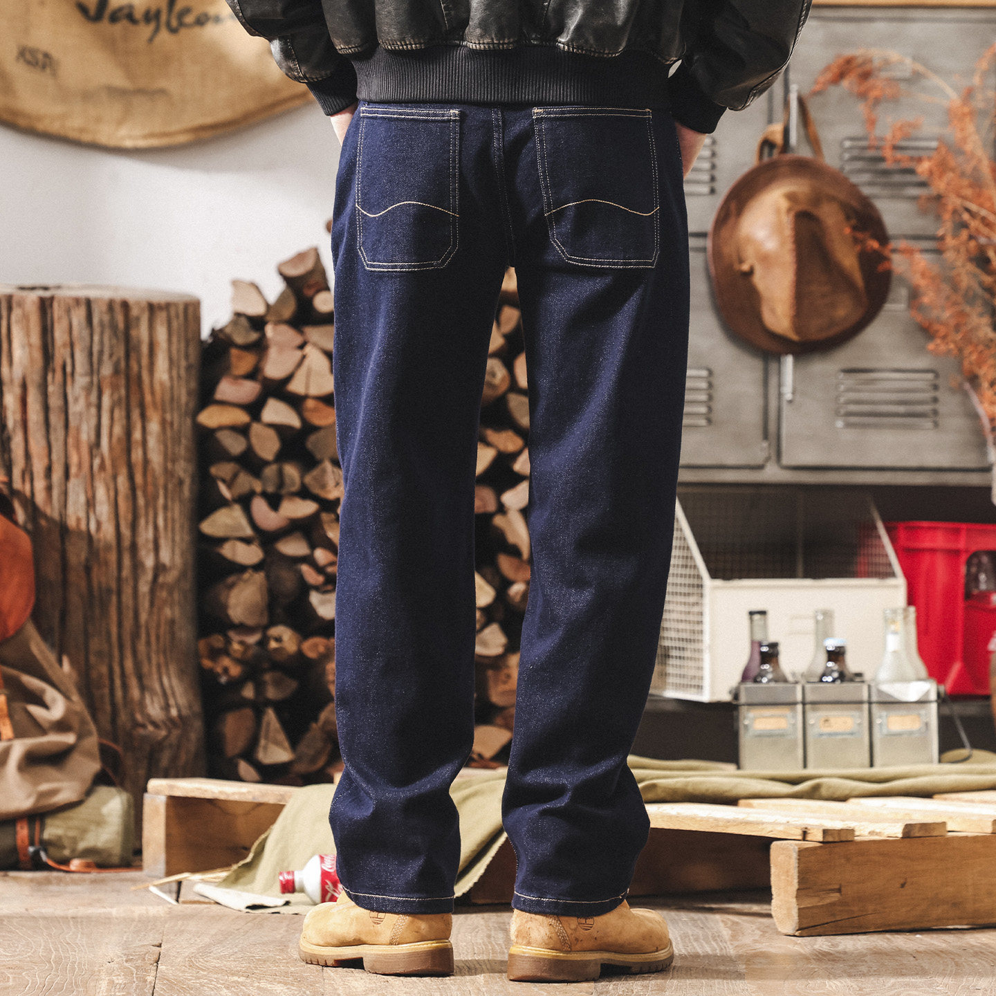 美式復古經典原色牛仔褲男春季新款寬鬆直筒大碼褲子春秋休閒長褲