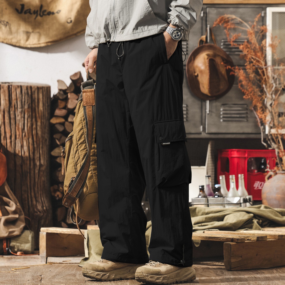 美式復古90%鴨絨防寒工裝羽絨褲男款冬季保暖加厚戶外傘兵滑雪褲