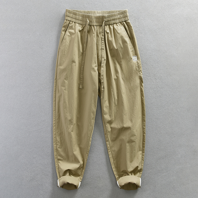 杰雷諾冰絲褲子男夏季薄款冰感男士休閒褲寬鬆直筒簡約百搭錐形褲