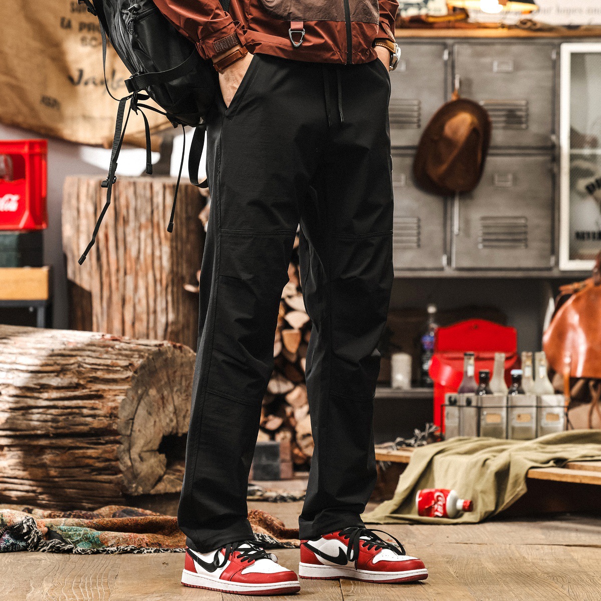 冰絲涼感薄款褲子男夏季速幹長褲戶外徒步彈力通勤直筒褲男休閒褲