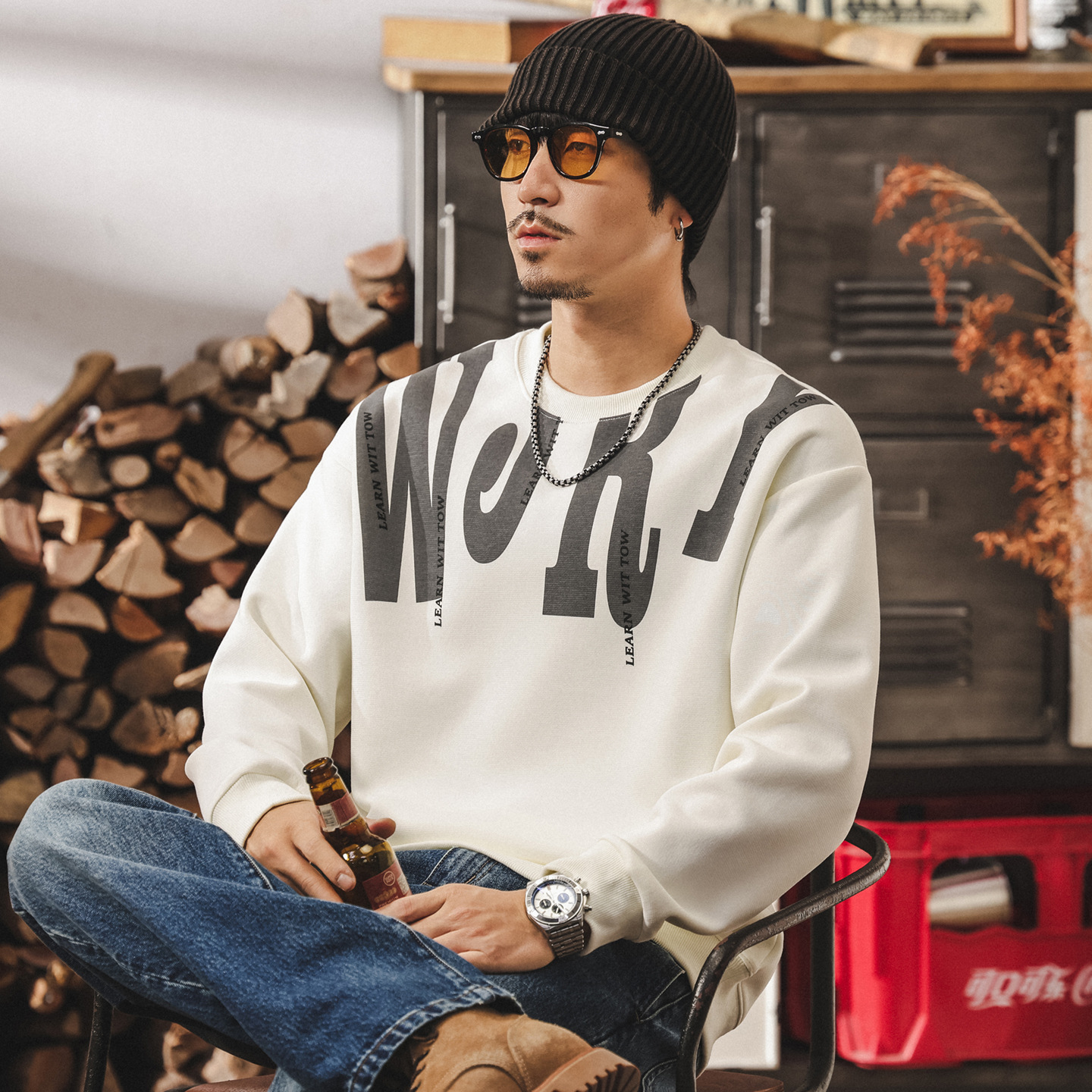 美式復古潮牌300g重磅衛衣男春秋2025新款潮流寬鬆大碼男裝上衣男