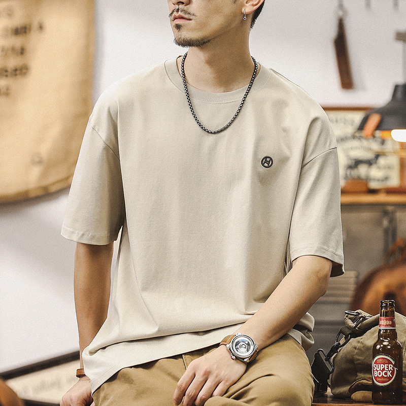 杰雷諾美式復古260g重磅短袖T恤男夏季潮牌寬鬆休閒男士體恤