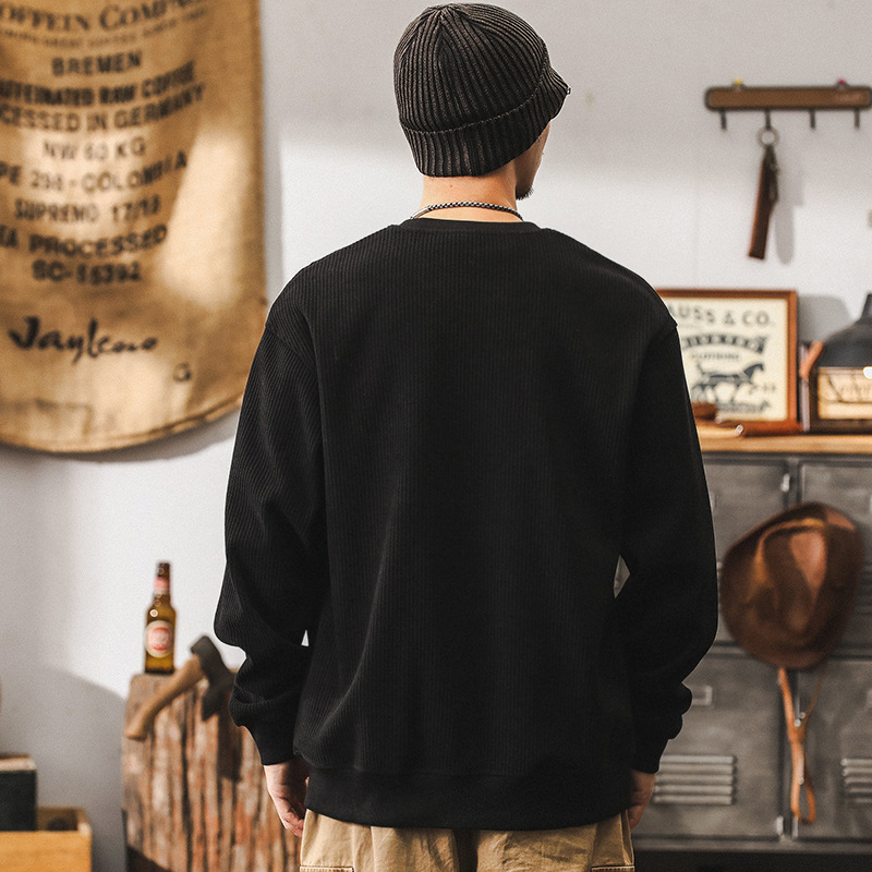 美式潮牌380g重磅雪尼爾衛衣男秋冬款寬鬆大碼拼接撞色潮流上衣男