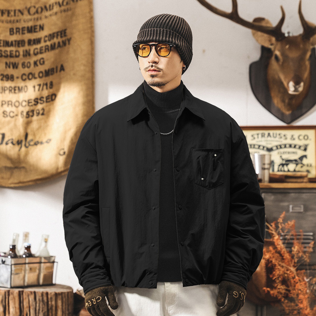 美式復古90%純白鴨絨輕薄羽絨服男冬季戶外機能防風工裝夾克外套