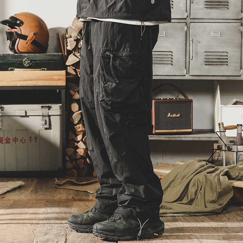 杰雷諾美式速乾工裝褲男夏季寬松山系多口袋機能褲子男大碼休閒褲