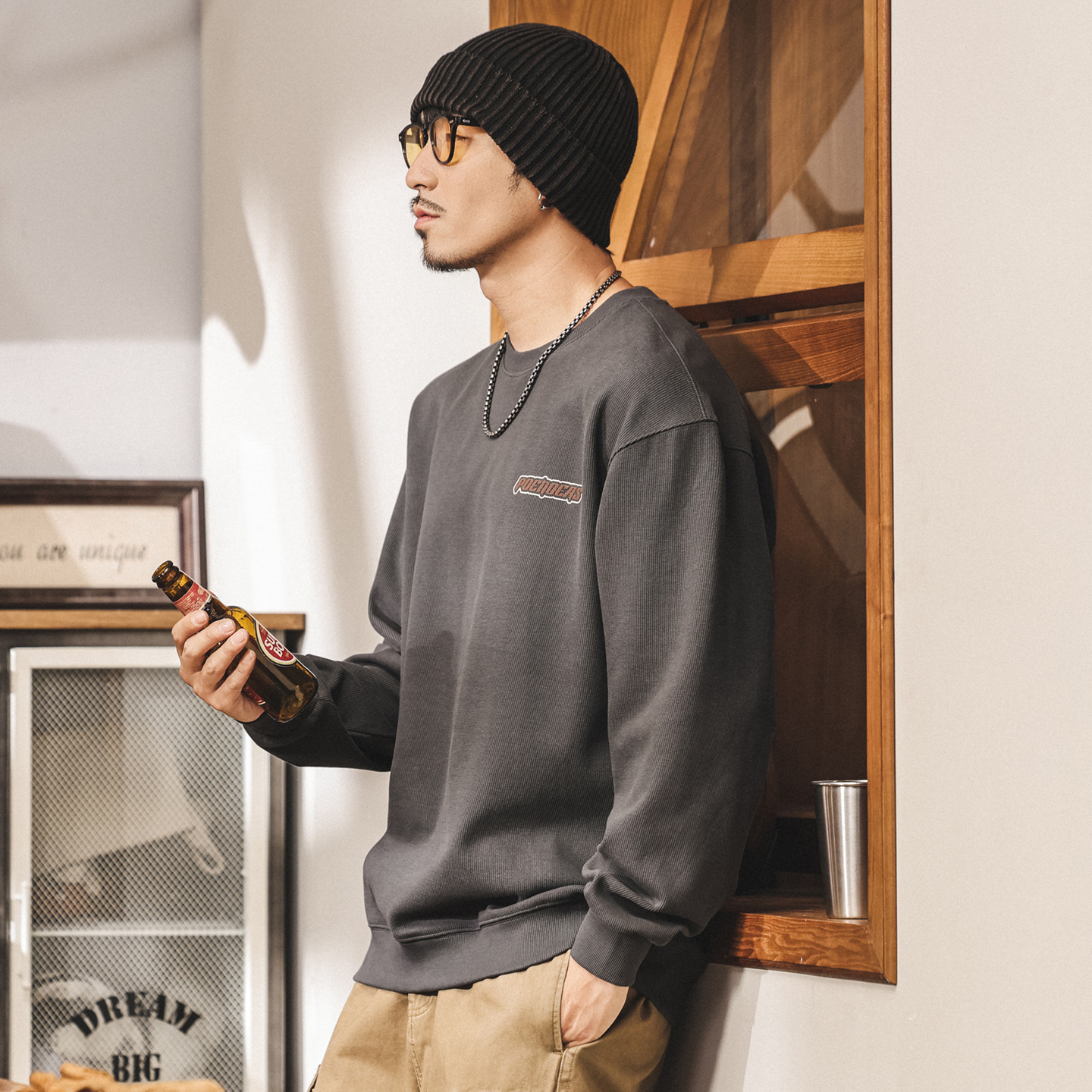 美式復古衛衣男款春秋2025新款潮牌寬鬆大碼休閒380g重磅男士上衣