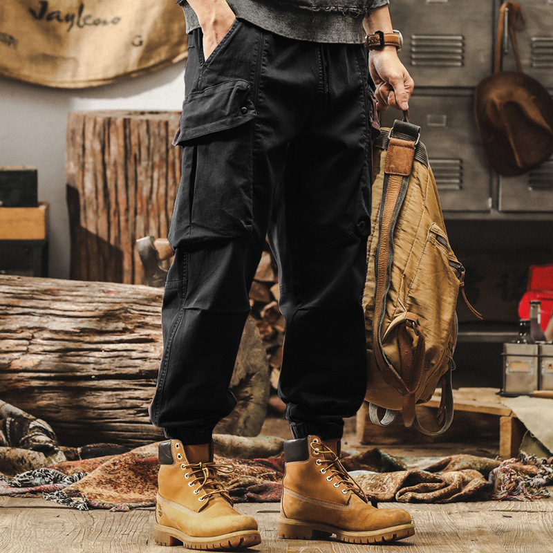 美式復古工裝褲子男春季2025新款潮牌城市戶外通勤寬鬆束腳休閒褲