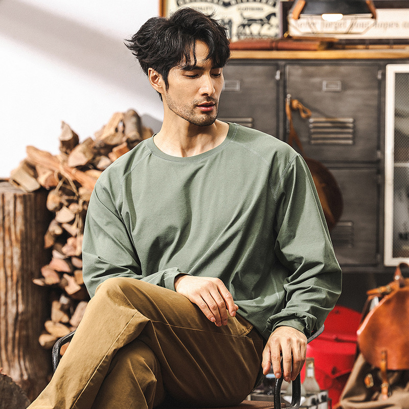 輕量化戶外速幹長袖t恤男秋季新款潮牌寬鬆速幹吸溼排汗男士上衣T