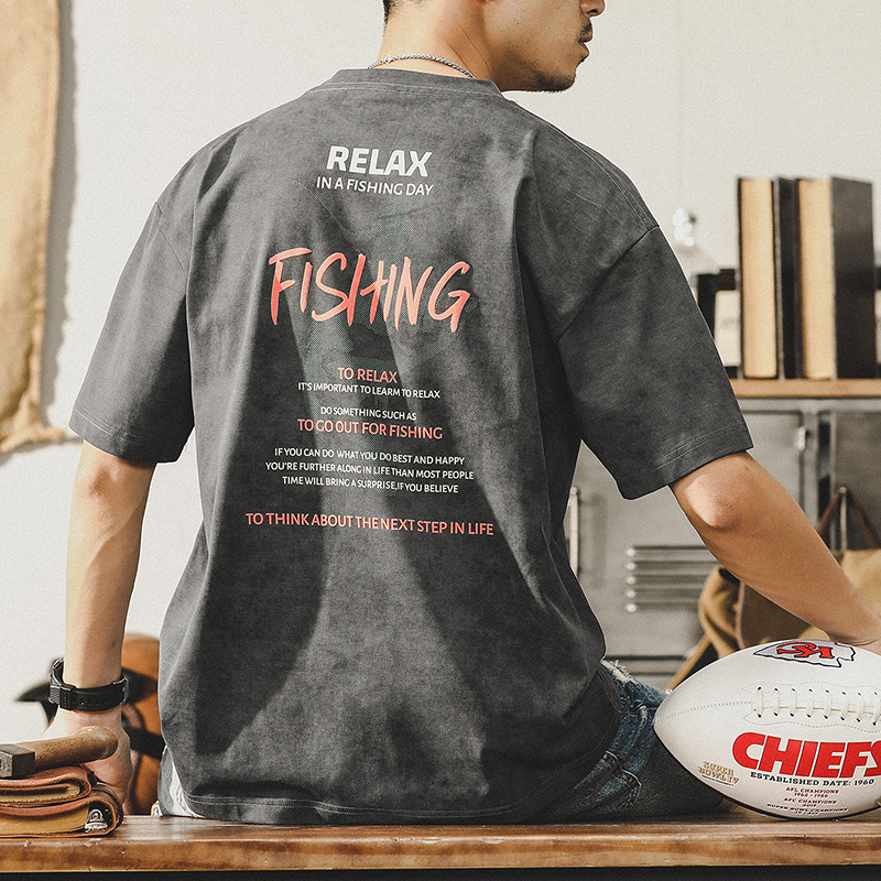 杰雷諾抗皺涼感夏季短袖T恤男士寬鬆上衣潮牌2024新款半袖男體恤