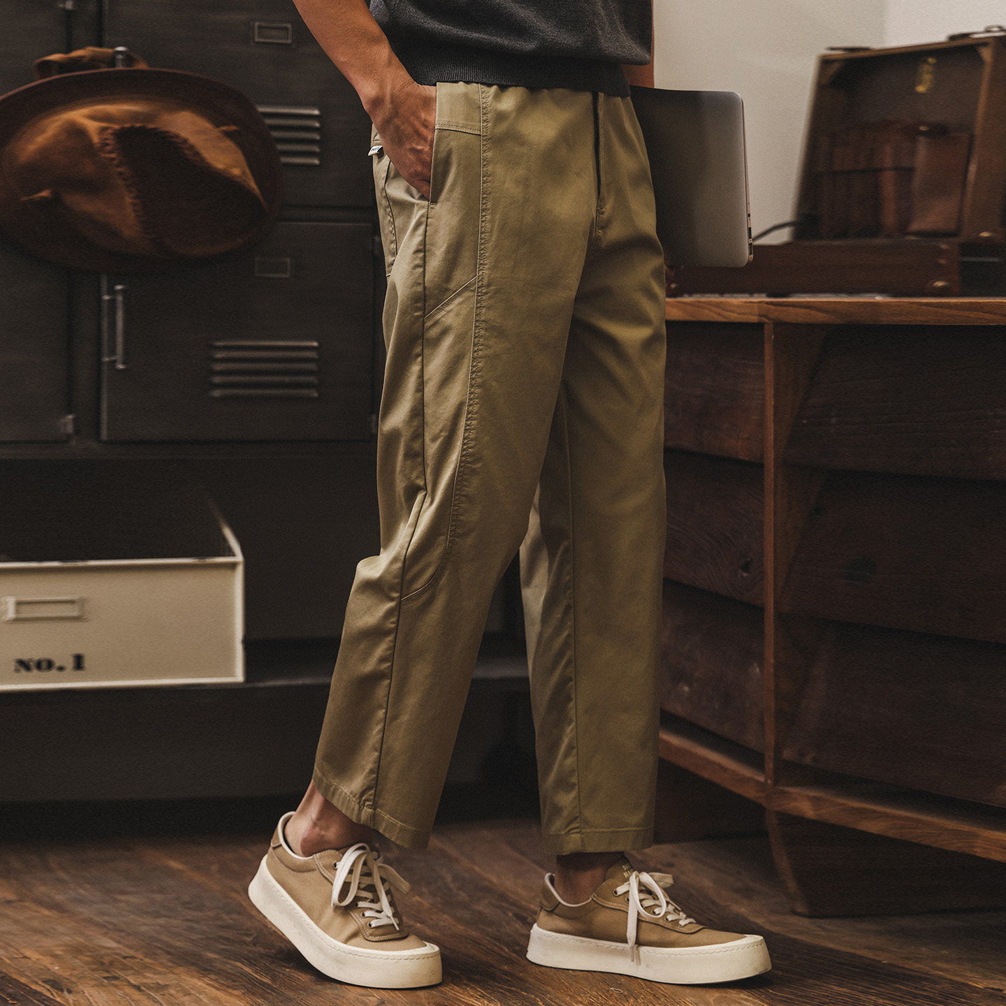 美式復古冰絲薄款九分褲子男直筒夏季2026新款寬鬆春夏男士休閒褲