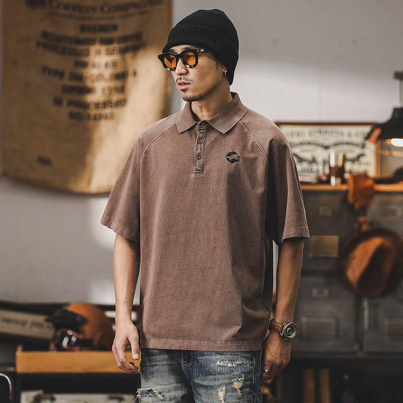 杰雷諾美式Polo衫男短袖夏季男士300g重磅T恤男寬鬆上衣半袖體恤