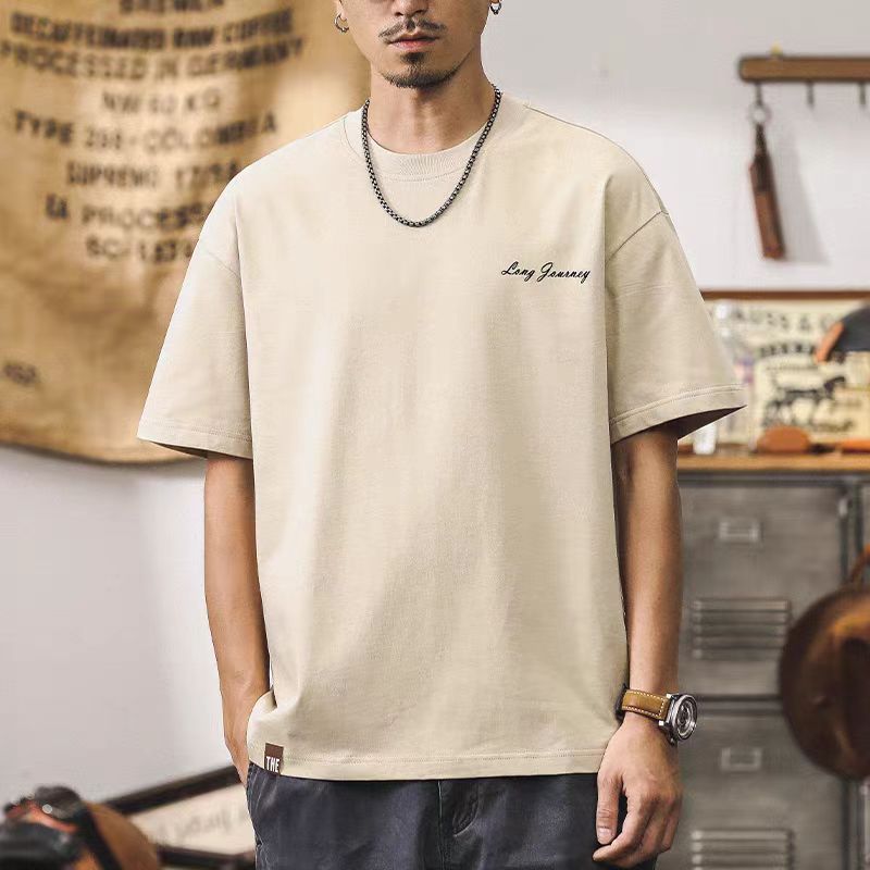 美式280g重磅T恤男短袖純棉男士夏季潮牌ins寬鬆大碼男裝半袖體恤