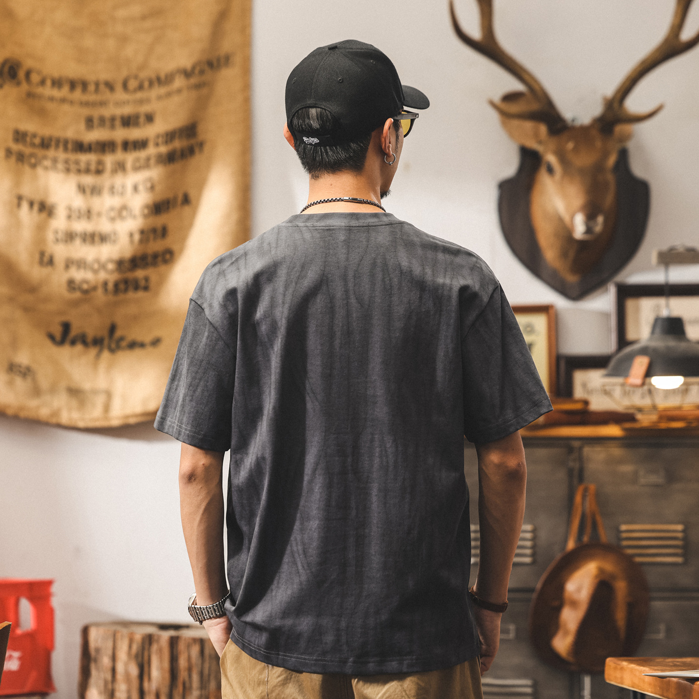 美式復古扎染潮流短袖t恤男夏季新款潮牌痞帥寬鬆男裝休閒體恤潮