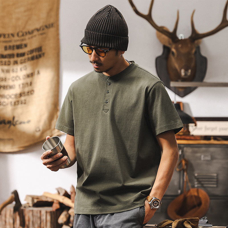 美式復古250g重磅短袖polo衫男2025新款夏季休閒T恤男士百搭上衣T