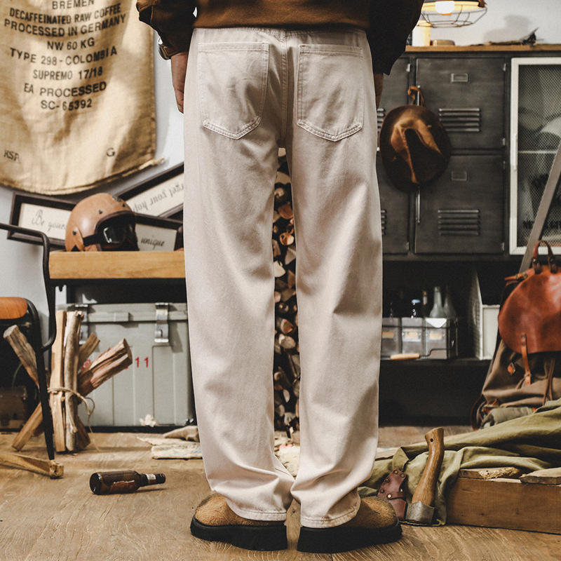 美式經典復古直筒牛仔褲男秋季潮牌褲子男寬鬆簡約百搭男士休閒褲