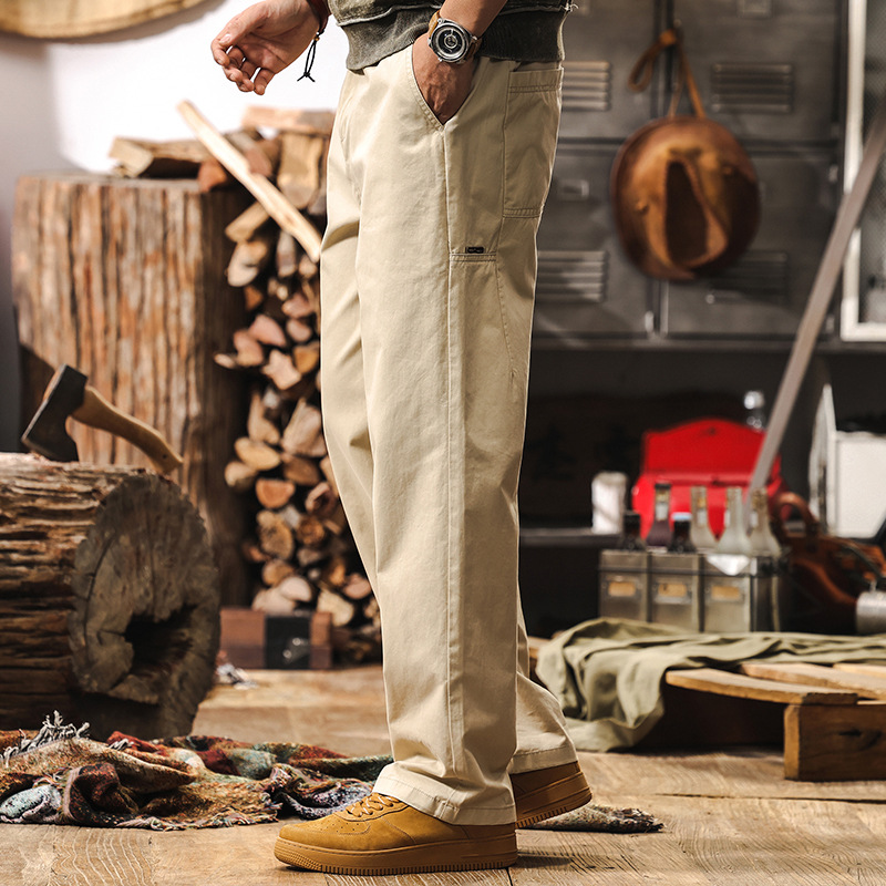 薄款工裝褲子男春季寬鬆直筒2025新款美式復古潮牌男士休閒褲子男