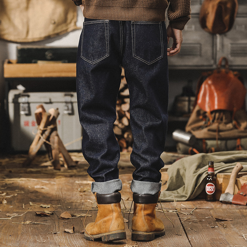 春季活性染不掉色牛仔褲男直筒2024新款美式經典原色水洗休閒褲男