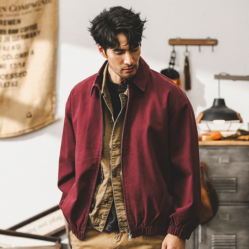 美式經典複古工裝夾克男春秋款潮牌寬松翻領水洗男士秋裝上衣外套
