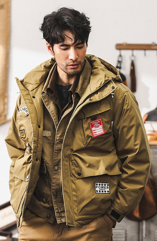 美式潮牌工裝羽絨服男冬季加厚戶外抗寒保暖戰術機能外套男秋冬款