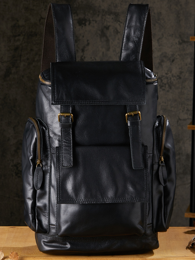 手工真皮英倫風大容量男士雙肩包牛皮旅行背包復古純牛皮行李男包