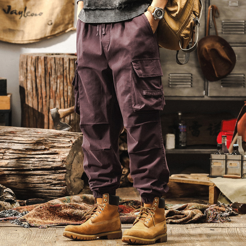 美式復古軍綠色工裝褲子男春季2025新款潮牌硬漢獵裝戶外休閒褲男