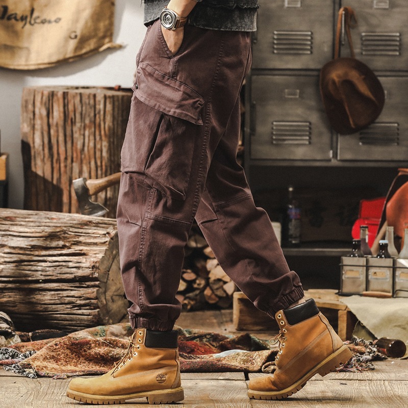 美式復古工裝褲子男春季2025新款潮牌城市戶外通勤寬鬆束腳休閒褲