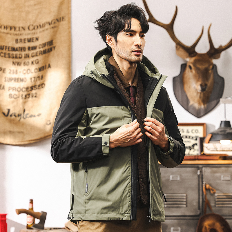 三合一新國標90鴨絨可拆卸內膽羽絨服男冬季戶外工裝男士秋冬外套