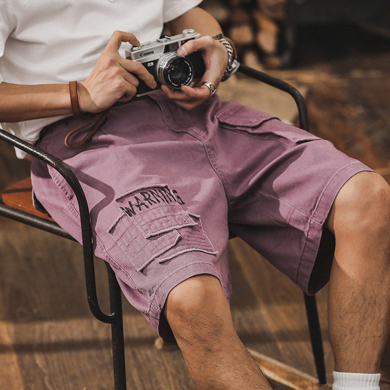 美式潮牌重磅工裝短褲男夏季潮流寬鬆大碼五分褲2024新款休閒褲男