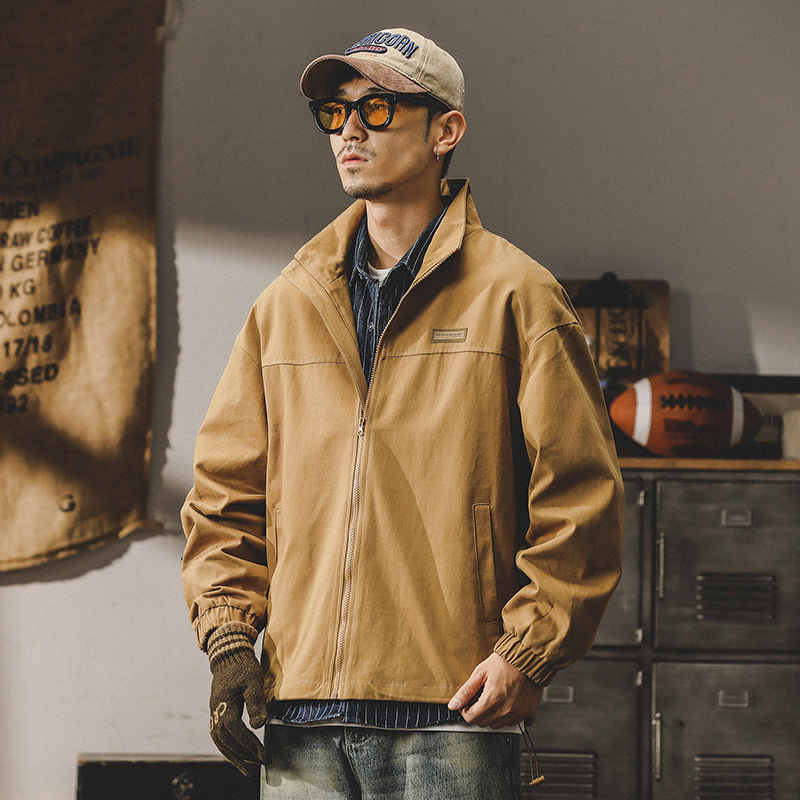杰雷諾美式復古潮牌工裝夾克男寬鬆大碼秋冬款硬漢教練休閒外套男