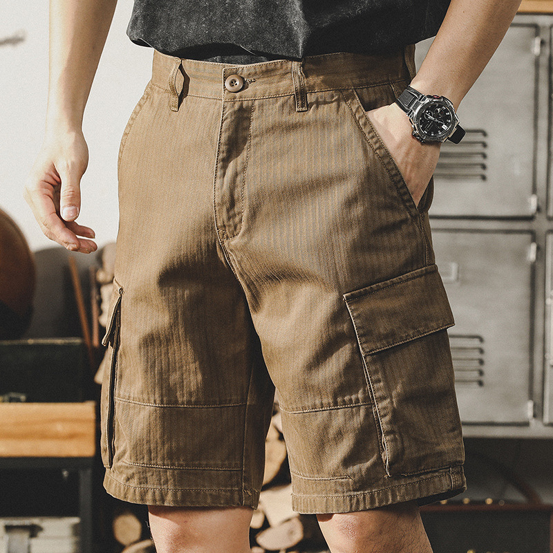杰雷諾美式復古重磅工裝短褲男潮牌斜紋涼感大碼運動休閒5分褲男