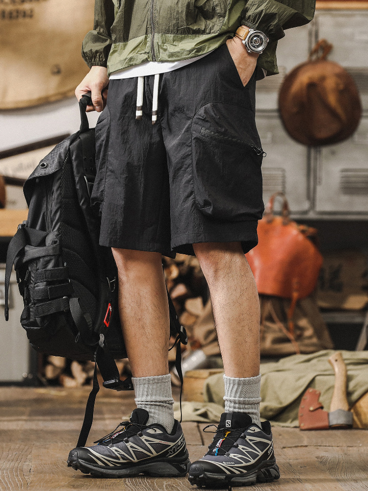 杰雷諾美式潮牌戶外速乾工裝短褲男夏季薄款寬鬆大口袋運動五分褲