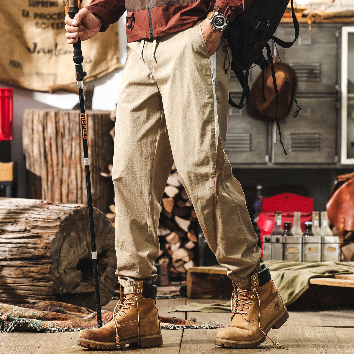 冰絲涼感休閒褲子男夏季薄款寬鬆大碼美式潮牌2025新款戶外速幹褲