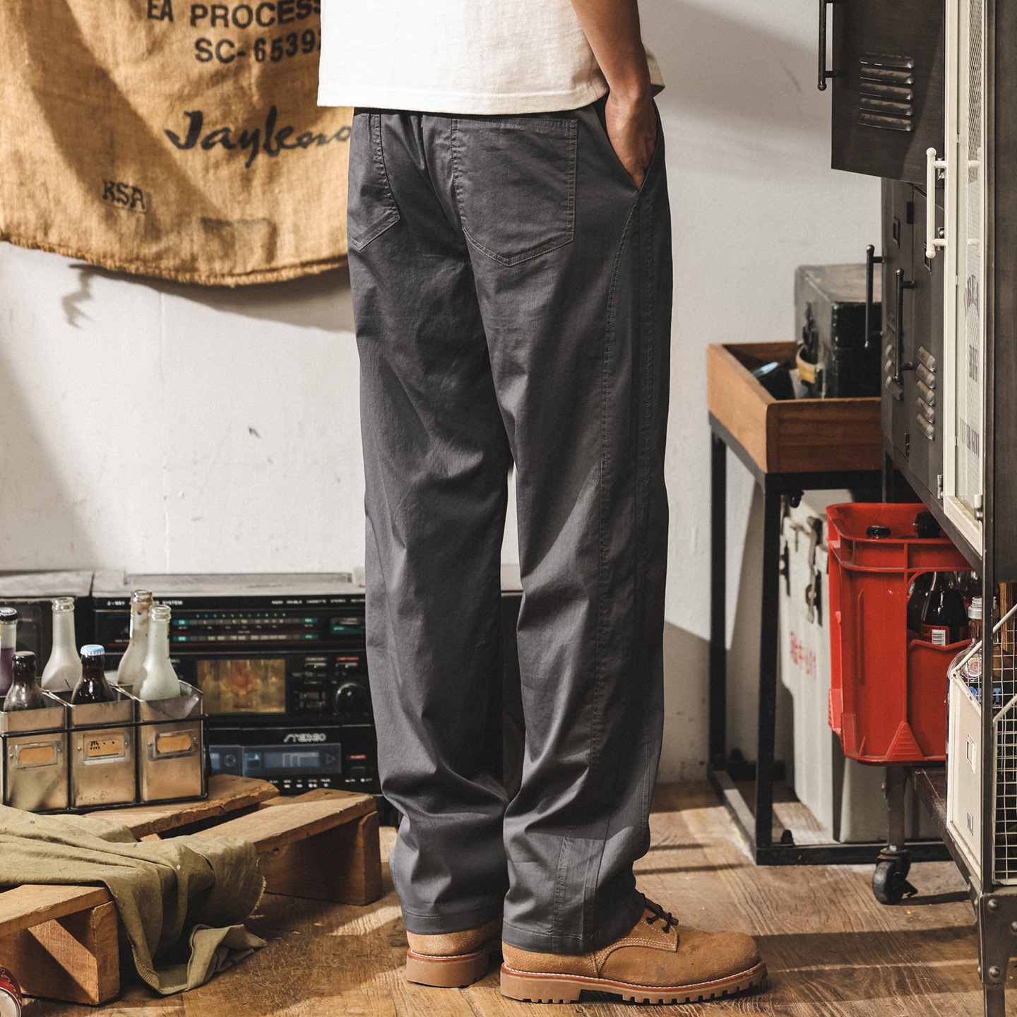 夏季薄款直筒褲子男2025新款潮牌通勤休閒褲寬鬆美式灰色運動長褲